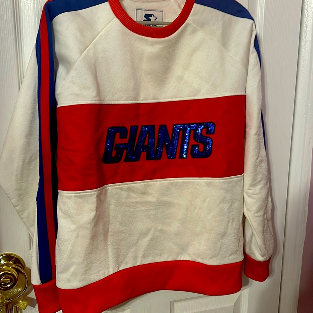 Never worn ladies size large bedazzled, New York Giants sweatshirt